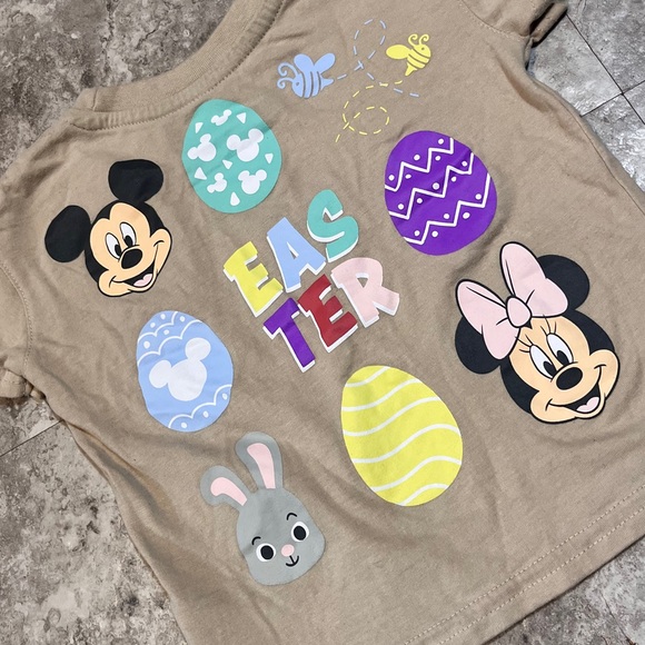 Disney Kids Beige Mickey Mouse Easter T-Shirt - Picture 5 of 6